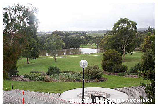 View across the lake from the amphitheatre, Gippsland campus