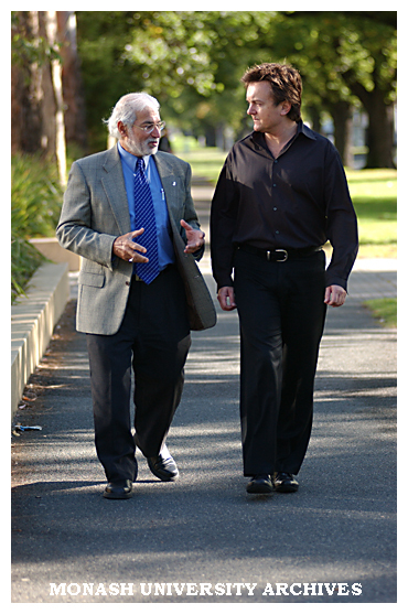 Magdy Iskander (left) Department of Medicinal Chemistry, Faculty of Pharmacy,and Professor Eric Morand, Centre for Inflamatory Diseases.
