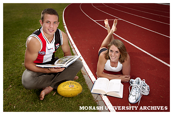 Olympian Lauren Hewitt and footballer Luke Ball pursue elite sporting careers while completing their university degrees.