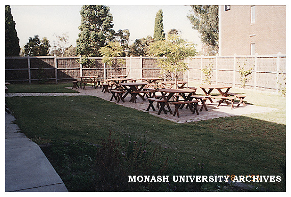 Outdoor seating at Monash University Club