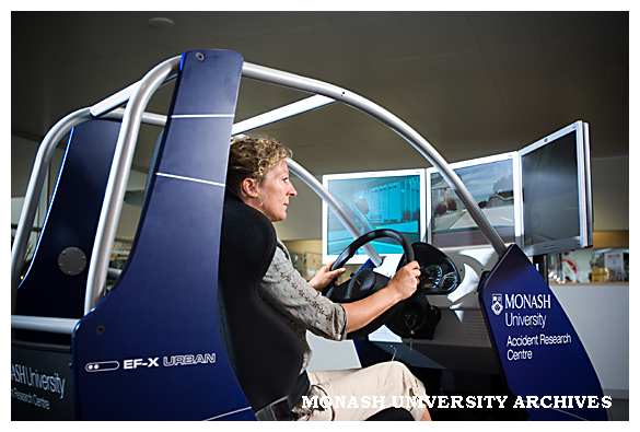 Monash University Accident Research Centre's (MUARC) new portable driving simulator - the EF-X.
