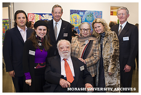 Victor Smorgon Group Managing Director Mr Peter Edwards, lecturer in Jewish civilisation Ms Melanie Landau, Vice-Chancellor Professor Richard Larkins, Mr Victor Smorgon, Mrs Loti Smorgon, Ms Monica Edwards &amp; Chancellor Mr Jerry Ellis