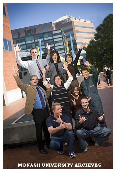 The Fiery Footnotes team, from the Caulfield Campus Library, winners of the 10,000 Steps Challenge, 2006.
