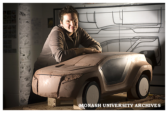 Bachelor of Industrial Design honours student Adam Ty Dean Smith, winner of the 2005 Wheels Automotive Design Award for young designer of the year.