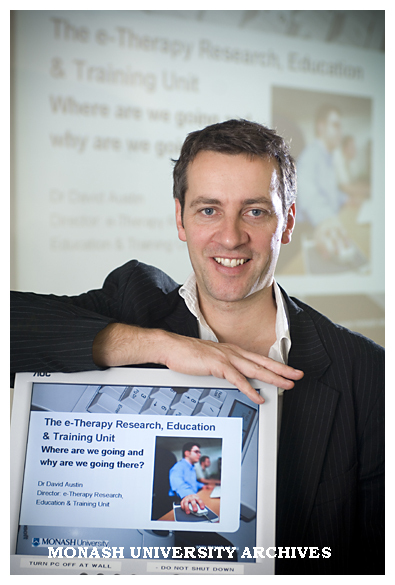 Dr David Austin after the launch of the e-Therapy Research, Education and Training Unit, housed within the Department of General Practice.