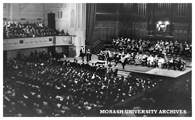 Graduation ceremony at Melbourne Town Hall