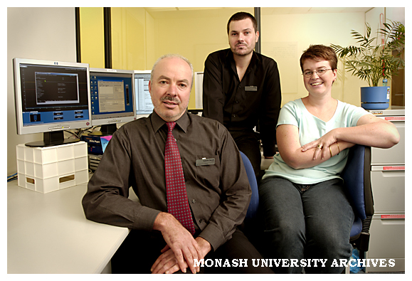 The Lectures Online team: Mr Laurie Smith (left), Mr Philip Bertling and Ms Sharon Wingrave.