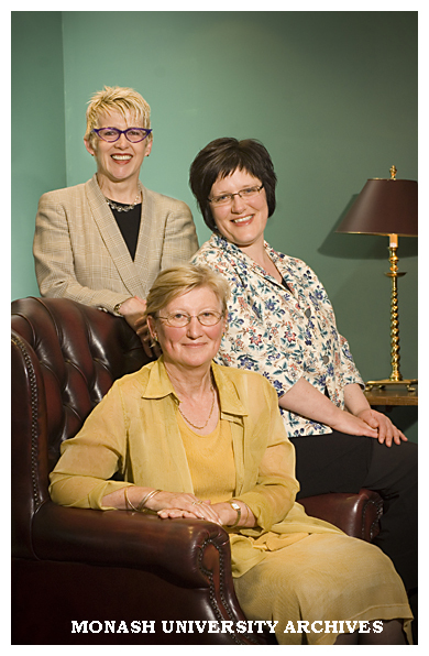 Professor Rosemary Calder (seated), Monash alumna and speaker at a Senior Womens lunch with Ms Kay Gardner, and Ms Barbara Dalton.