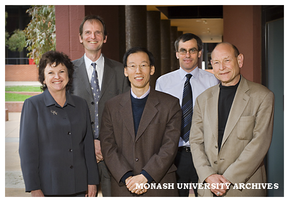 Academic staff from the School of Arts and Sciences, Malaysia campus visiting Clayton campus. Ms Rosalind King, Dr Heinz Kreutz, Associate Professor Gil-Soo Han, Professor Graham Oppy and Professor Homer Le Grand.