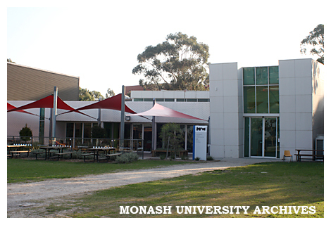 Outdoor eating area at Sports and Recreation Centre, Clayton campus