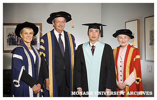 Professor Stephanie Fahey, Deputy Vice-Chancellor International, Vice-Chancellor Professor Richard Larkins, University of Sichuan President Professor Xie Heping and Deputy Chancellor Dr June Hearn.