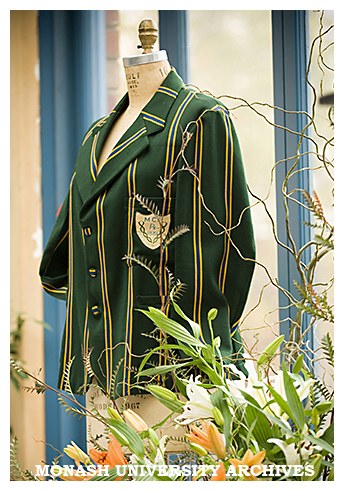 Melbourne College of Pharmacy blazer displayed at 125th anniversary dinner.