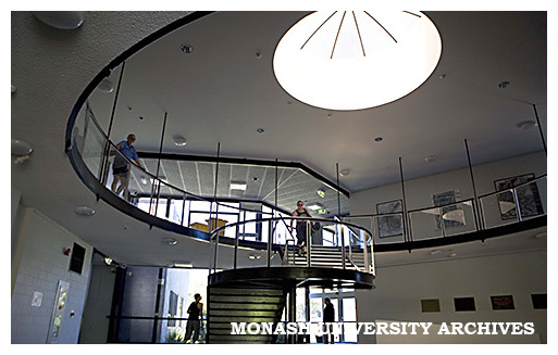 Stairwell at Gippsland campus (view inside the Knuckle)