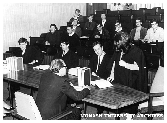 First Moot Court with Bob Williams (centre front, facing camera)