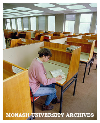 Student at Law Library desk