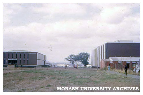 University Offices and main library (right), Clayton Campus