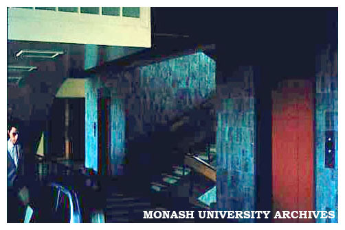 Escalators in Menzies Building, Clayton Campus