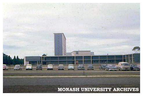 Science buildings with Menzies Building in background, Clayton Campus