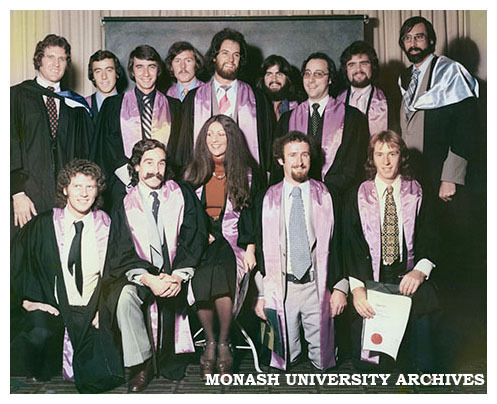1974 Marketing Diploma class With Michael Ireland (far left) and Peter Chandler (far right)