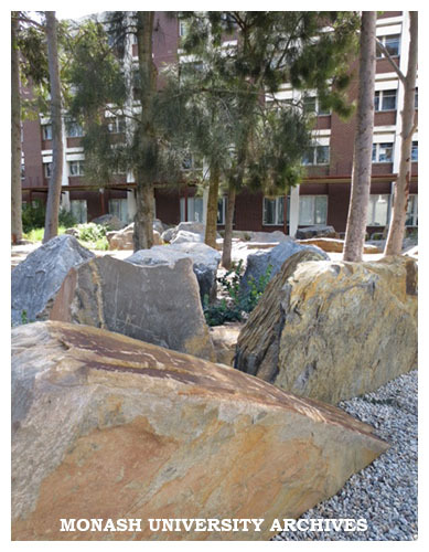 Earth Sciences Garden with Mathematics &amp; Earth, Atmosphere and Environment building in background, Clayton campus