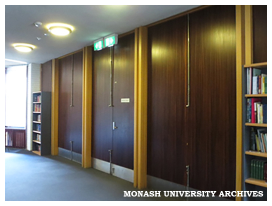 Doors to narthex, Religious Centre, Clayton campus