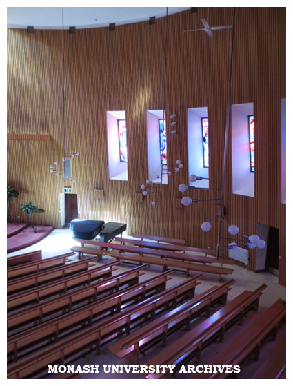 View from organ loft, Religious Centre, Clayton campus