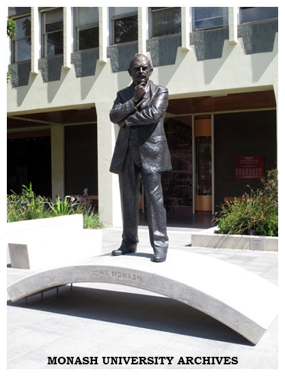 Bronze sculpture of John Monash, by sculptor Peter Corlett OAM, Clayton campus