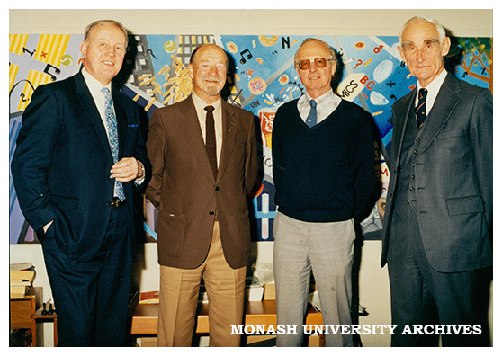 Professor David Aspin, Dr Sydney Dunn, Emeritus Professor Peter Musgrave and Emeritus Professor Richard Selby Smith (left to right)