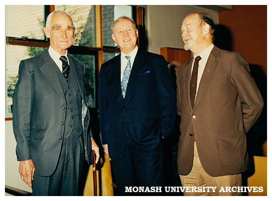 Emeritus Professor Richard Selby Smith, Professor David Aspin and Dr Sydney Dunn