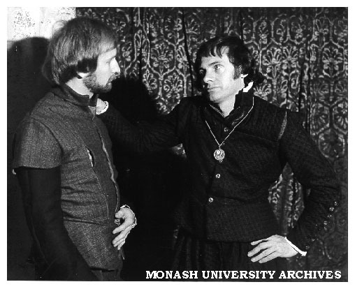 Mike Ferguson (left) as Horatio and Paul Karo as Hamlet (Alexander Theatre)