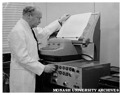 Professor Joseph Bornstein studying results obtained during work on diabetes drug ACG