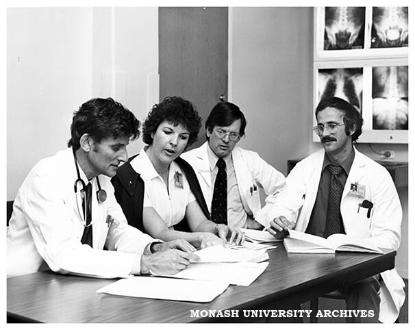 Members of the Monash hypertensive team at Prince Henry's, from left: Dr Geoff Matthews, Sister Sandra Bridge, Dr Bruce Jackson and Dr Barry McGrath