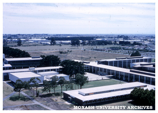 View of science buildings from Menzies Building