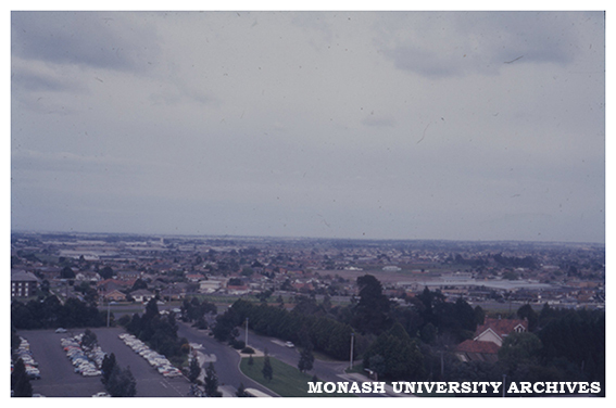 Clayton campus with Vice-Chancellor's residence in foreground