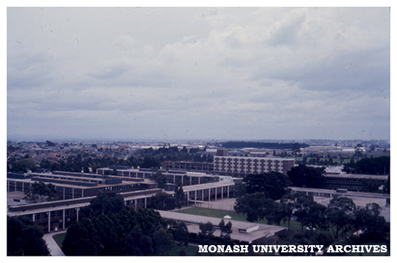 Looking north west over Clayton campus from Menzies Building