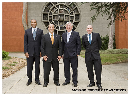 US Consul General Michael Thurston, US Ambassador to Australia, His Excellency Jeffrey L. Bleich, Vice-Chancellor Professor Ed Byrne and Simon Adams, Pro Vice Chancellor (International Engagement)