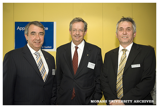 Deputy Chancellor Paul Ramler, Vice-Chancellor Professor Richard Larkins and Academic Director Professor Rob Willis at the 'Back to Caulfield' reunion