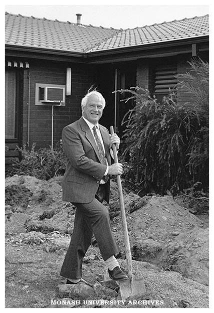 The head of the Department of Community Medicine, Professor Neil Carson, on site of the department's new extension in East Bentleigh