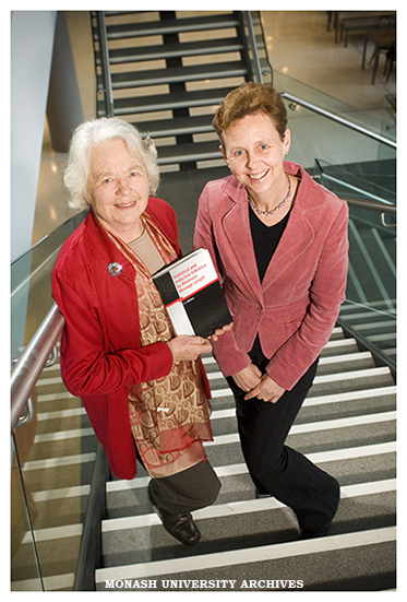 Judy Wallace and Sarah Wallace at the book launch of Statistical and Inductive Inference by Minimum Message Length, written by the late Professor Chris Wallace