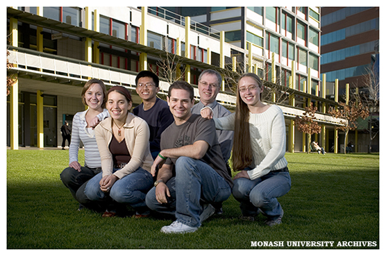 Students from the University of California's Pacific Rim Undergraduate Experiences program with Professor David Abramson from the School of Computer Science and Software Engineering
