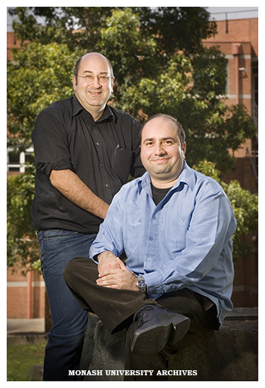 Dr Nick Economou (left) with Zareh Ghazarian, of the School of Political and Social Inquiry, winners of a grant from the Don Chipp Foundation