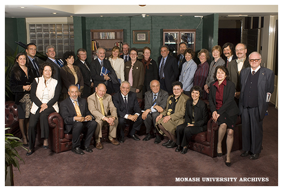 Italian delegates with Monash staff