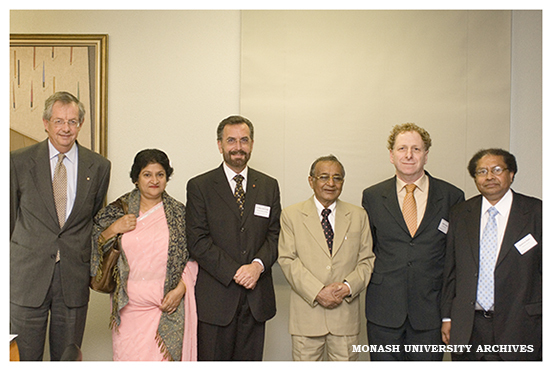 Vice Chancellor Professor Richard Larkins (far left) with participants at an interfaith round table