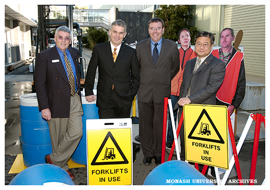 The launch of a forklift safety booklet and television advertising campaign on new workplace laws in Victoria at the Monash University Accident Research Centre.