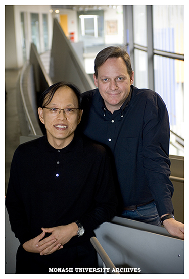 Professor Don Chang from Hongik University in Seoul is participating in the Artist/Designer in Residence Program in the Faculty of Art &amp; Design. Pictured with Russell Kennedy, coordinator of the visual communication communication course