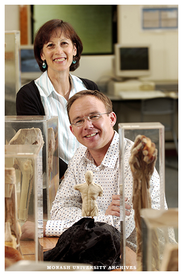 Adina Kleiner, lecturer and senior demonstrator in anatomy, and Kit Wise, coordinator of drawing in the Faculty of Art and Design, organisers of drawing workshops on specimens from the anatomy museum