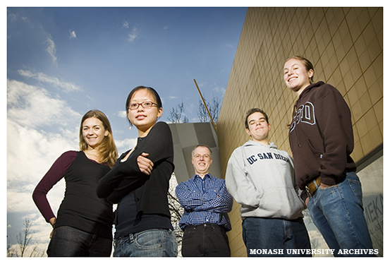 University of California, San Diego, students Celia Croy, Iwen Wu, Noah Ollikainen and Angelina Altshuler, participants in e-research program with Professor David Abramson