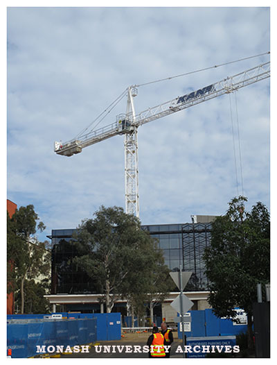 Chancellery Building under construction, Clayton campus