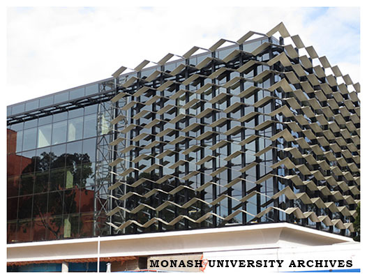Construction of the Chancellery Building nearing completion, Clayton campus