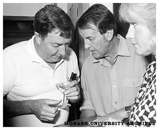 Department of Zoology senior lecturer Ian Hiscock (left) at his retirement function, with Ian Bayly